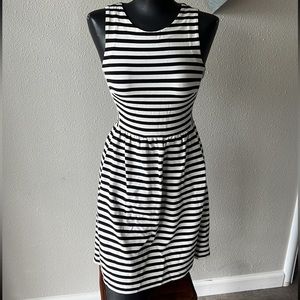 Madewell XXS White with Black Stripes Dress